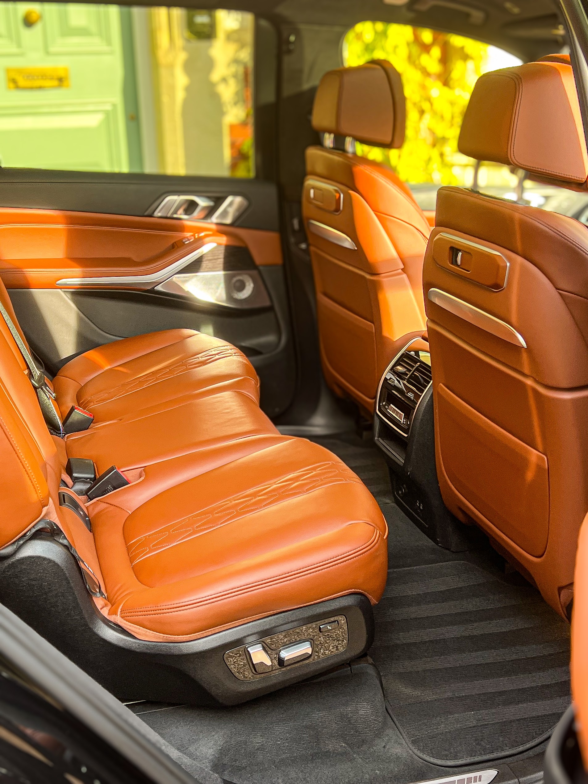 Clean orange leather interior after valet